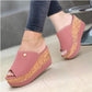 Women Summer Peep Toe Wedges Heeled Sandals Platform Shoes Casual Ladies Outdoor Slippers Beach Shoes Fashion Slides Sandalias