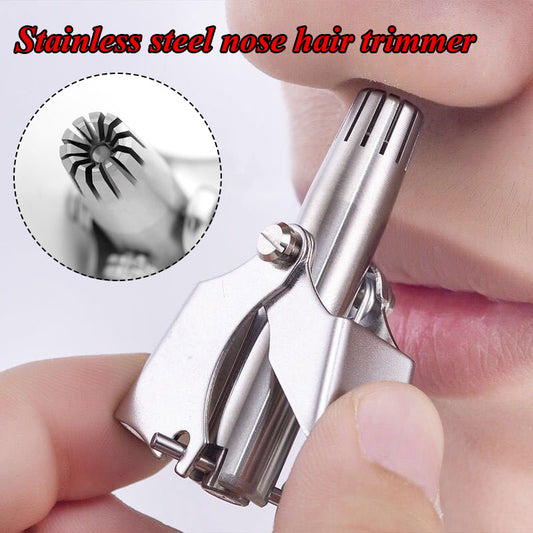 Nose Hair Trimmer For Men Ear Cleaner Stainless Steel Manual Mechanical Shaving Razor Washable High Quality Hair Removal Tools