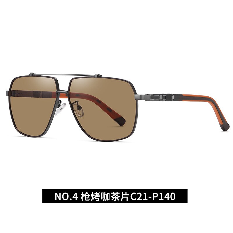 Fashion Square Polarized Sunglasses Outdoor Sunshade Glasses Women Men Luxury Metal Frames Eyewear Black Tea Eyeglasses UV400