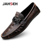 JAHSEH Men Cow Leather Crocodile Grain Style Loafers High Quality Business Casual Shoes Handmade Men Genuine Leather Moccasins