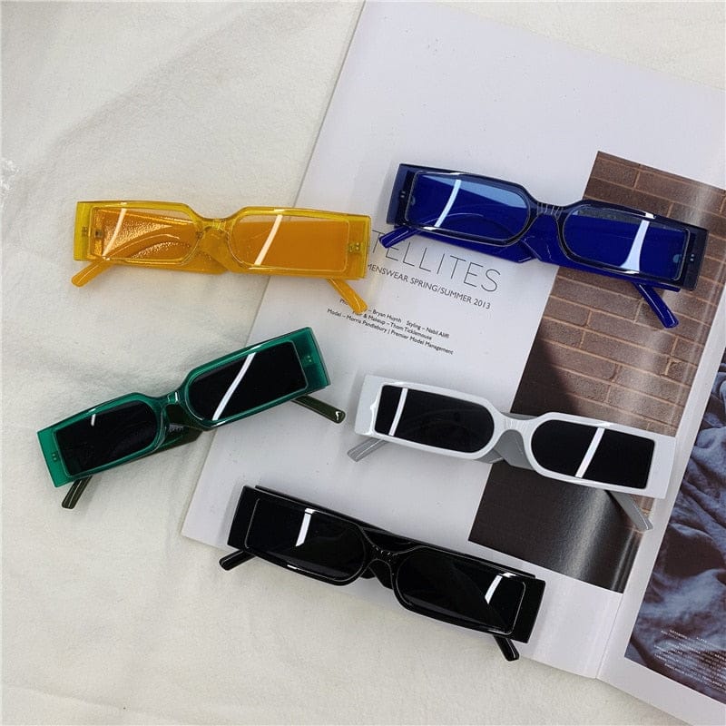 Luxury Rectangle Fashion Sunglasses Man Hip Hop Vintage Designer Black Shades Sun Glasses Small Frame Personality UV400 Eyewear