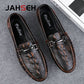 JAHSEH Men Cow Leather Crocodile Grain Style Loafers High Quality Business Casual Shoes Handmade Men Genuine Leather Moccasins