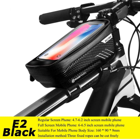 WILD MAN Bicycle Bag 5.5-6.6 Inch Phone Bag Waterproof Front Frame Bag Sensitive Touch Screen MTB Bag Road Bike Accessories
