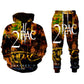 Hip Hop Rapper Tupac Hoodie Set 2 PAC Fleece Sweatshirts Sweatpants West Coast Gangsta Rap Clothing Pullover