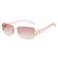Luxury Punk Rimless Sunglasses Goggle New Y2k Brand Designer Sun Glasses for Women 2000&#39;s Shades Eyewear UV400 De Sol Oculos