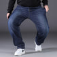 Fashion Black Jeans Mens 10XL Oversized Denim Pants Men Plus Size 48 Straight Baggy Jeans Husband Loose Casual Pants Streetwear