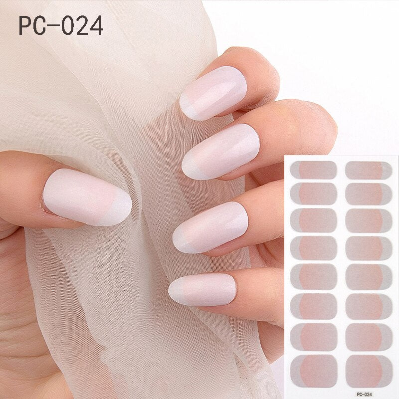 16tips/sheet Beauty Nail Art Sticker Wholesale Nail Polish Full Stickers Pregnant Women Available Solid Color Nails DIY Manicure