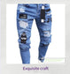 Men&#39;s Ripped Jeans Streetwear Men&#39;s Black Jeans Slim Fit Hip Hop Leggings High Quality Four Seasons Denim Clothing Casual Pants