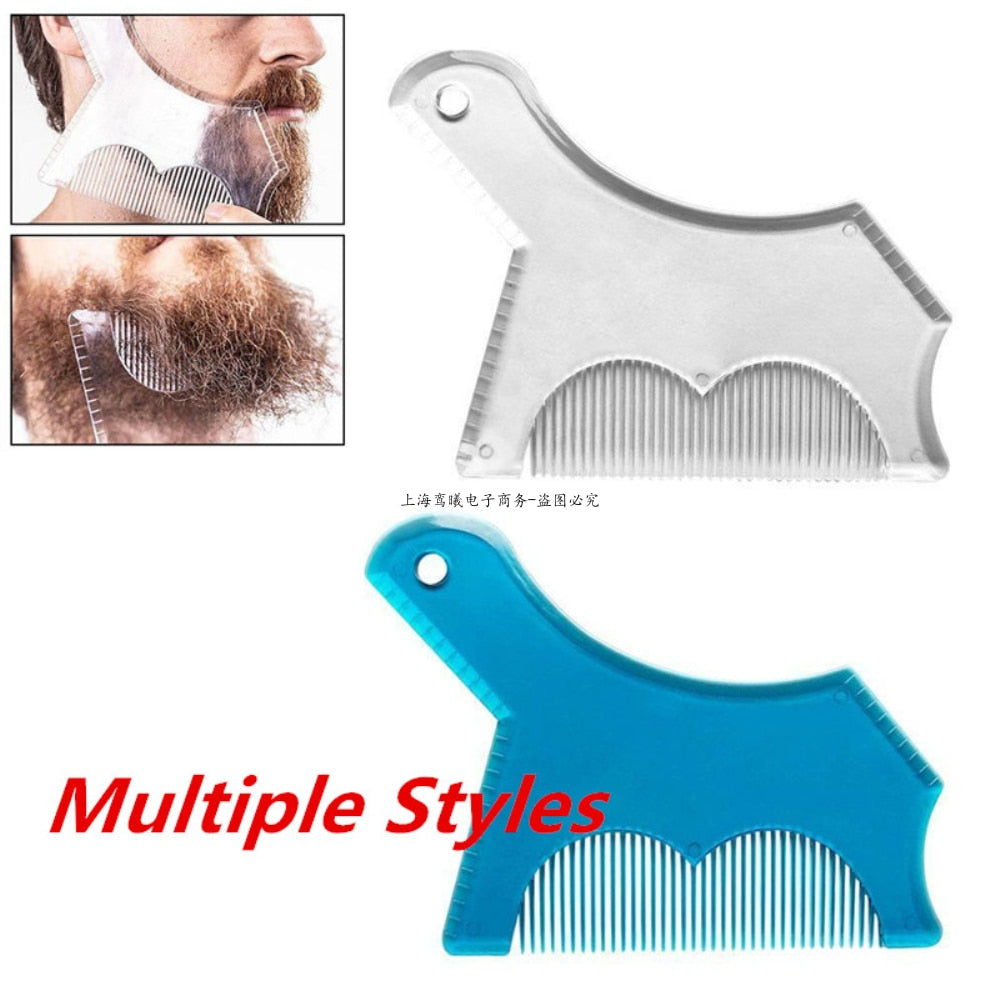 New Innovative Design Beard Shaping Tool Trimming Shaper Template Guide for Shaving or Stencil With Full-Size Comb for Line Up