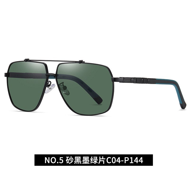 Fashion Square Polarized Sunglasses Outdoor Sunshade Glasses Women Men Luxury Metal Frames Eyewear Black Tea Eyeglasses UV400