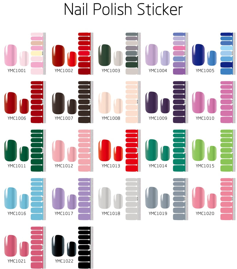 16tips/sheet Beauty Nail Art Sticker Wholesale Nail Polish Full Stickers Pregnant Women Available Solid Color Nails DIY Manicure