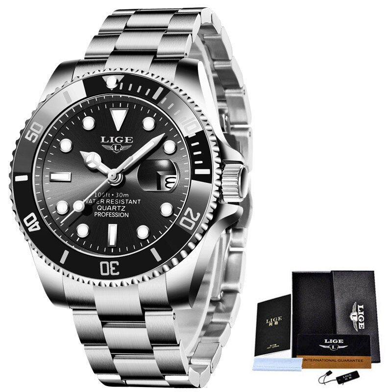 LIGE Fashion Diver Watch Women Top Brand Luxury Women Watch Creative Steel Women&#39;s Bracelet Watches Female Clock Montre Femme