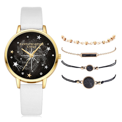 Lvpai Brand 5PCS Fashion New Bracelet Watch Set Crystal Rhinestone Women Ladies Wristwatch Watches Ladies Relogio Feminino Reloj