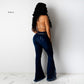 Sexy Ripped Hole Denim Jeans Women Fringe Bottom Ruffle Tassels Flare Pants High Waist Bodycon Trousers Streetwear Outfit