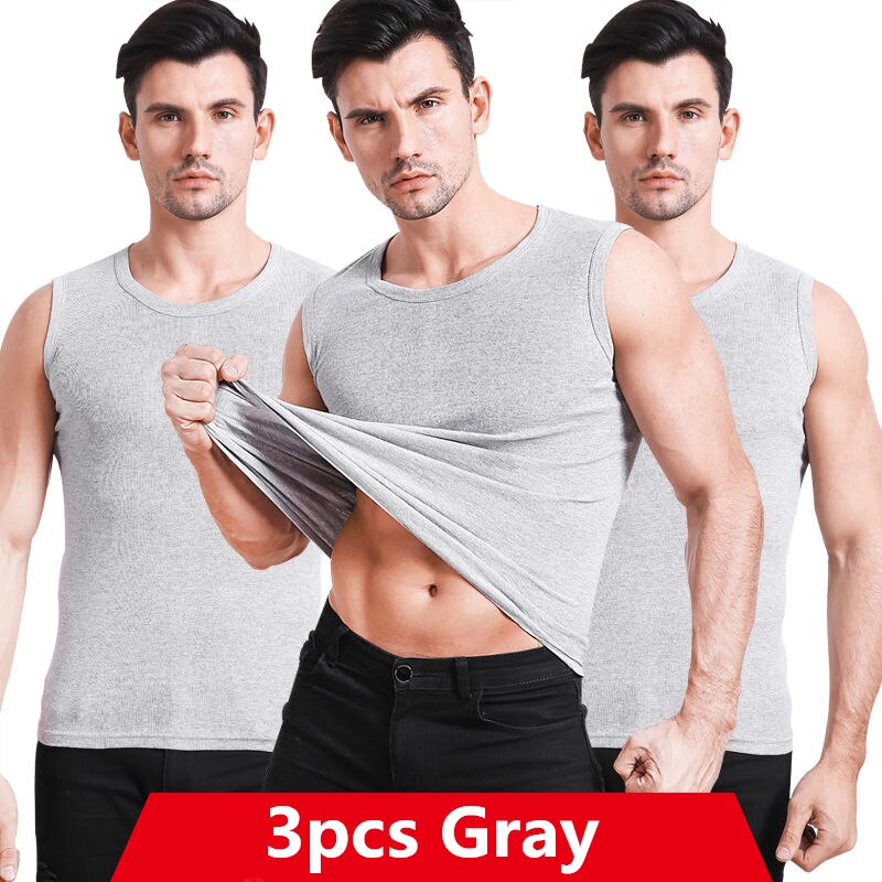 3 Pack Men Cotton Vest Narrow Broad Shoulders Tank Tops Underwear Boy Under Clothes T- Shirts Sleeveless Singlets Undershirt