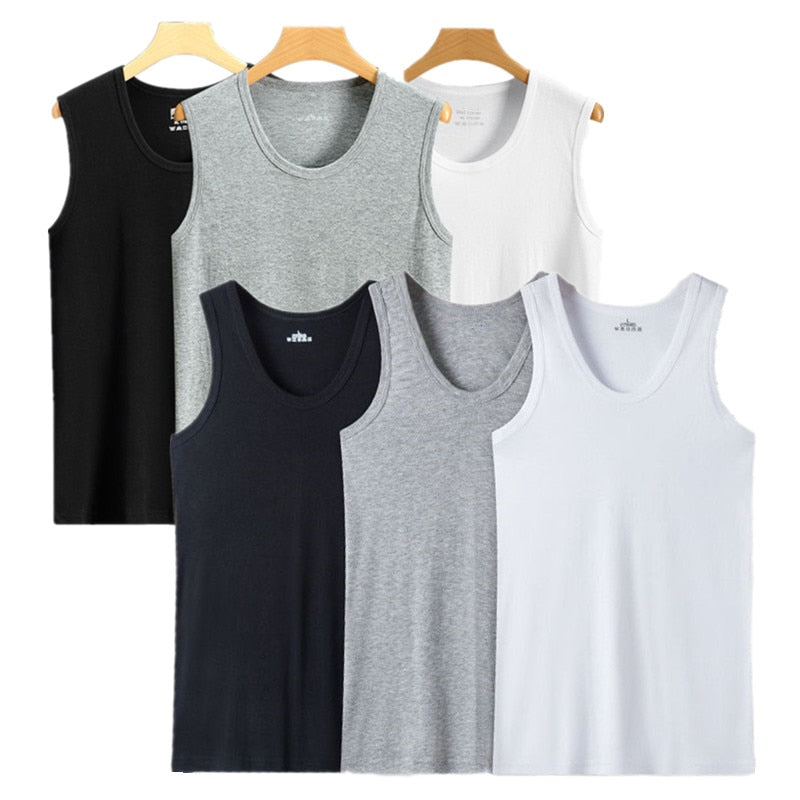 3 Pack Men Cotton Vest Narrow Broad Shoulders Tank Tops Underwear Boy Under Clothes T- Shirts Sleeveless Singlets Undershirt