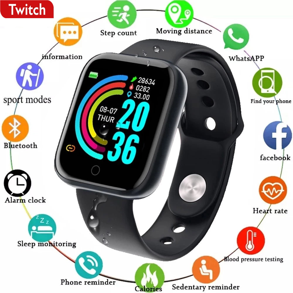 Twitch Smart Watch For Men Women IP67 Waterproof Sports Watch For iPhone Xiaomi Samsung Huawei Heart Rate Bluetooth Smartwatch