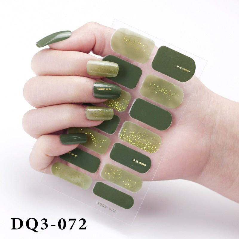 14Pcs /Sheet Nail Stickers Luxury Design Nail Polish Stickers Factory Price Full Cover Nail Charms for Manicure Women Beauty