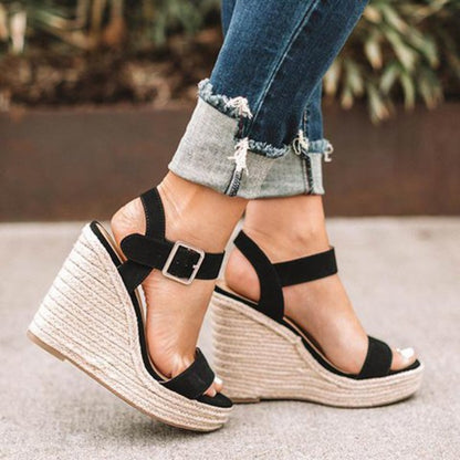 2022 New Ladies Shoes Platform Sandals Women Comfortable Wedges High Heels Pumps Sandalas Espadrilles Female Summer Plus Size 43