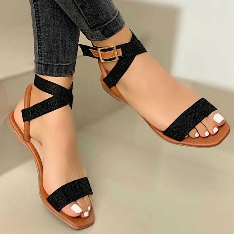 Flat Women Sandals 2022 Summer Women Cross Strap Sandals Fashion Open Toe Elegant Women Shoes Comfortable Sexy Sandals Women