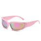 Popular Women&#39;s Sunglasses 2022  Punk Sunglasses Unique Sports Sun Glasses Men UV400 Goggle Shades Mirror Colorful Y2k Eyewear