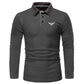 2022 New Autumn Men Fashion Slim Fit Long Sleeve Fashion Polo Shirts , Men Personality Sport Casual Tops Print Polo Shirts .