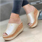 Women Summer Peep Toe Wedges Heeled Sandals Platform Shoes Casual Ladies Outdoor Slippers Beach Shoes Fashion Slides Sandalias