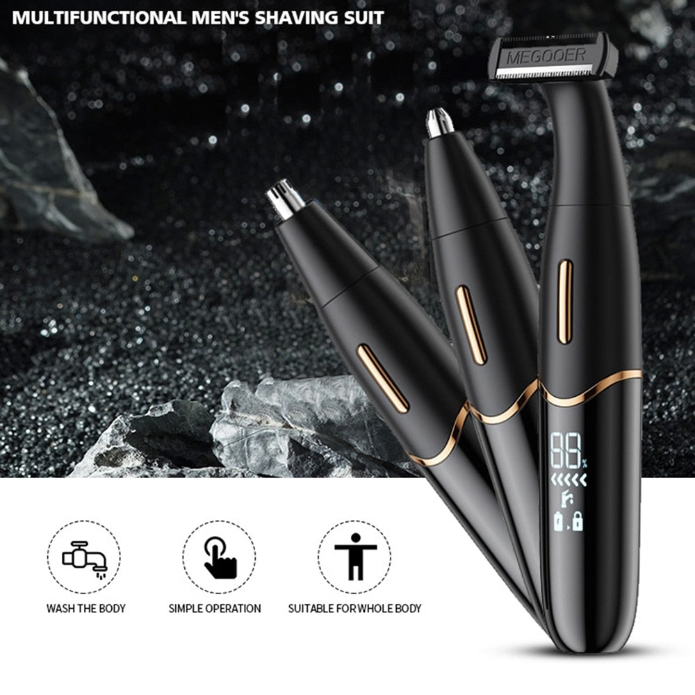 4 in 1 Painless Hair Trimmer for Lady Women & Man Hair Removal Intimate Areas Nose & Ear Haircut Rasor Clipper Shaver Facial USB