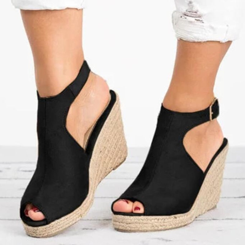 2022 New Ladies Shoes Platform Sandals Women Comfortable Wedges High Heels Pumps Sandalas Espadrilles Female Summer Plus Size 43