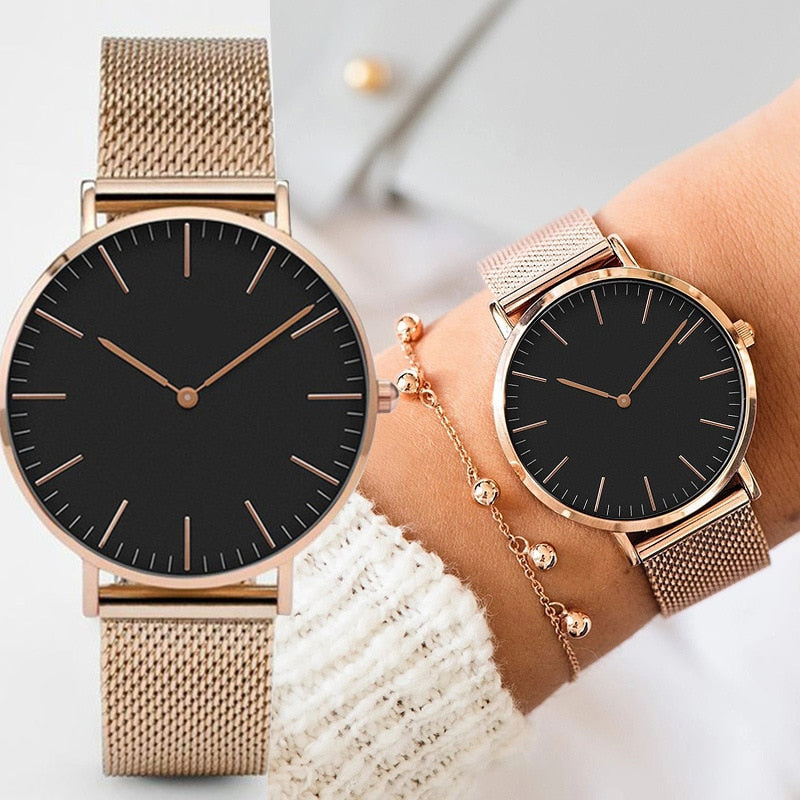 Luxury Rose Gold Watch Women Bracelet Watches Top Brand Ladies Casual Quartz Watch Steel Women&#39;s Wristwatch Montre Femme Relogio